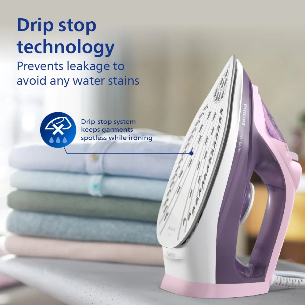 Philips 3000 Series Steam Iron (Pink/Violet) - DST3020/30 - Emp - Image 3