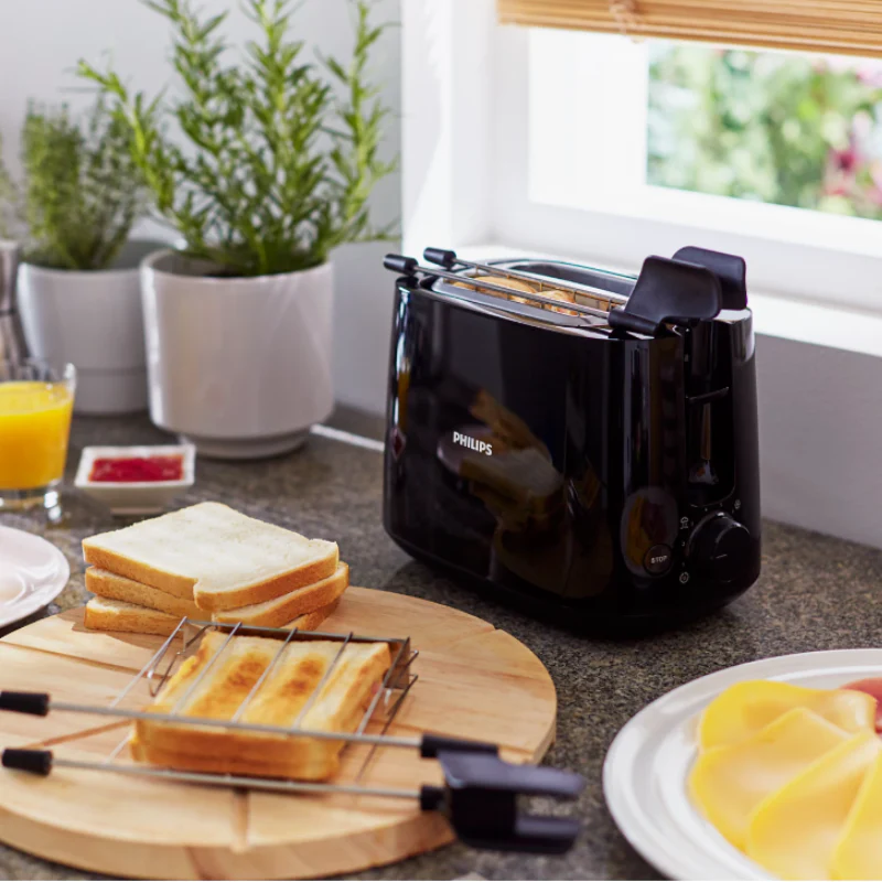 Philips 600 Watts 2-Slice Toaster with Integrated Bun Rack Black - HD2583/90 - EMP - Image 2
