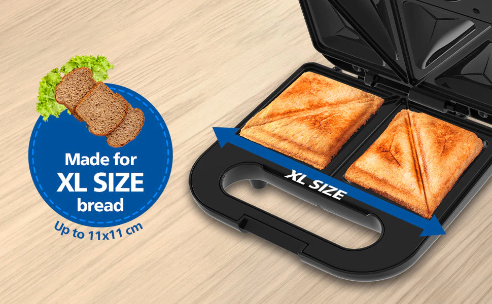 Refurbished Philips 4-Slice Sandwich Maker 800W UHD Plates - HD3000/80 - Image 7