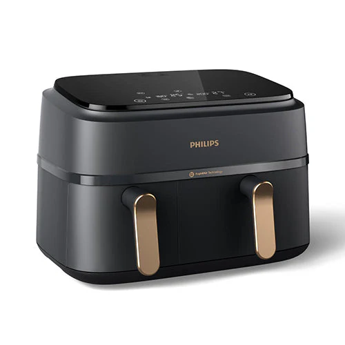 Refurbished Philips 9L Airfryer with Dual Baskets for Full Tray Cooking & 8 Preset Menus - NA352/00